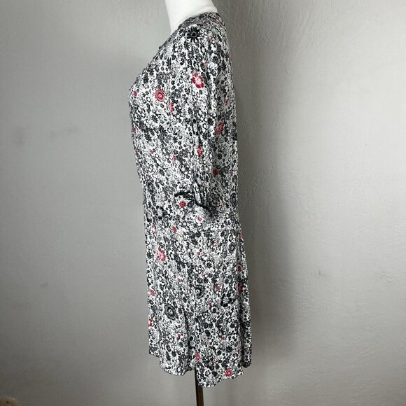 Zadig & Voltaire Mini Dress Remus White Gauze Print Floral Blouson Size Medium - Picture 5 of 10